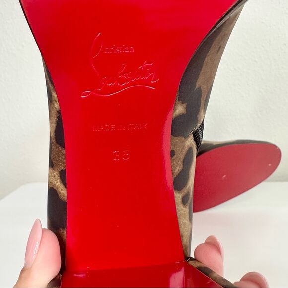 Christian Louboutin Adoxa Ankle Boots Size 36 Leopard Print Booties - Picture 13 of 13